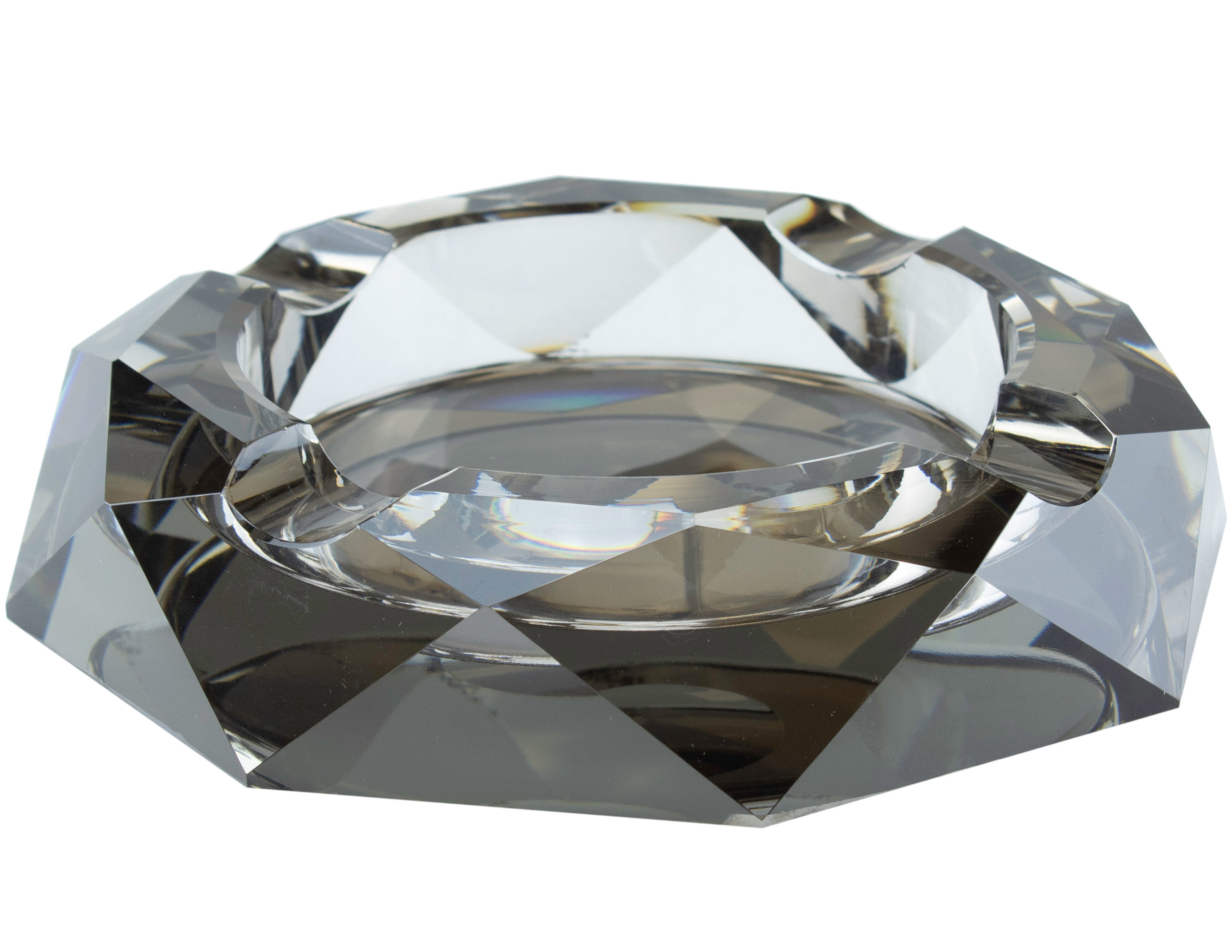 Ashtray Crystal round black 180mm 38003