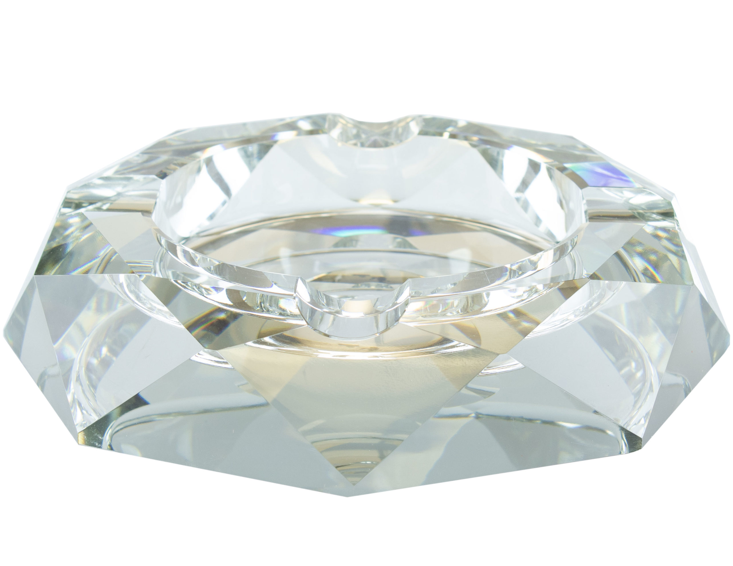 Ashtray Crystal round silver 180mm